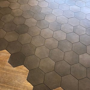 6 Eck Platten mit Parkett